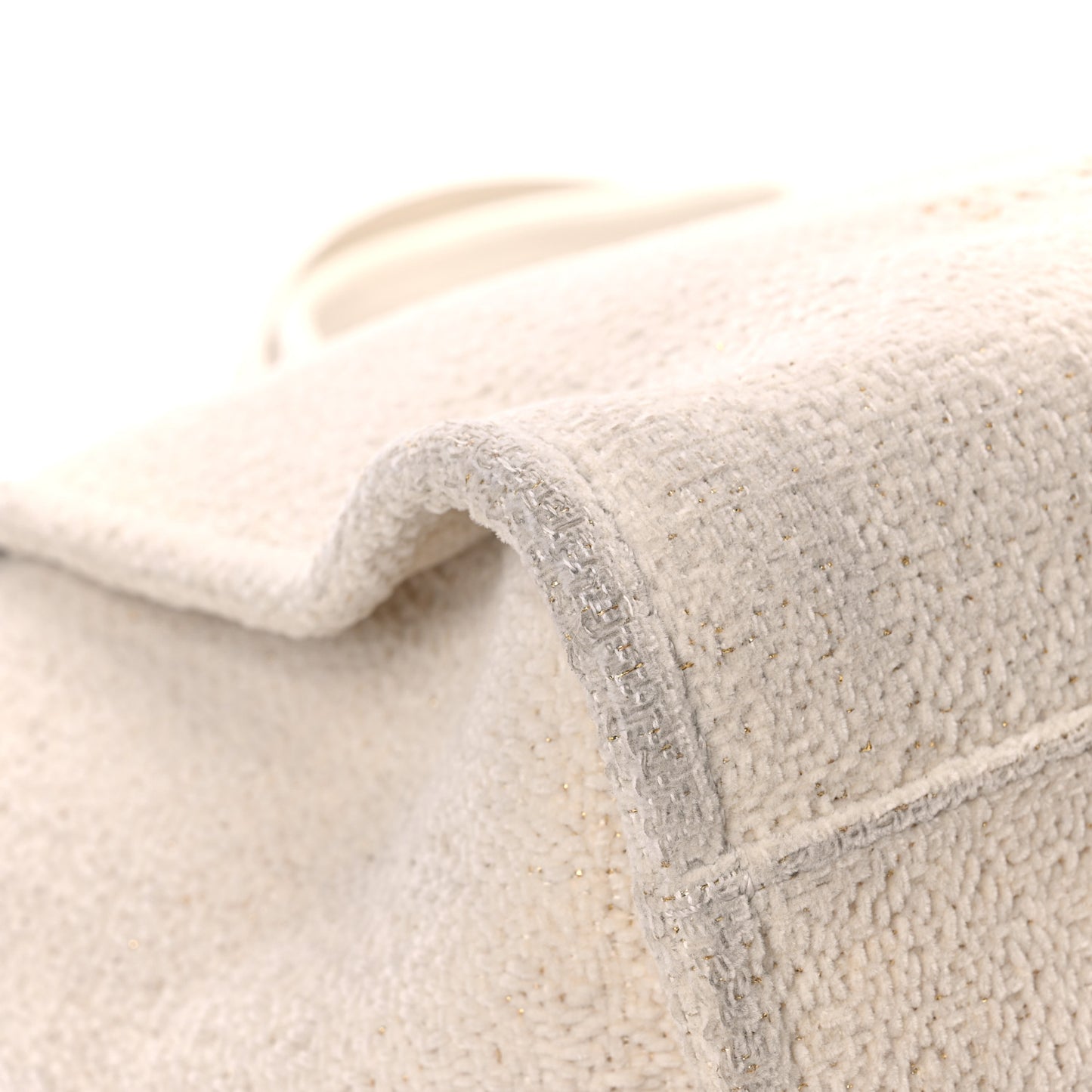 Lurex Boucle Medium Deauville Tote White