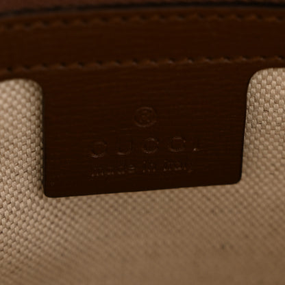 Gucci GG Supreme Monogram Azalea Calfskin Small Horsebit 1955 Top Handle Bag Beige Ebony Brown Sugar 6 of 13