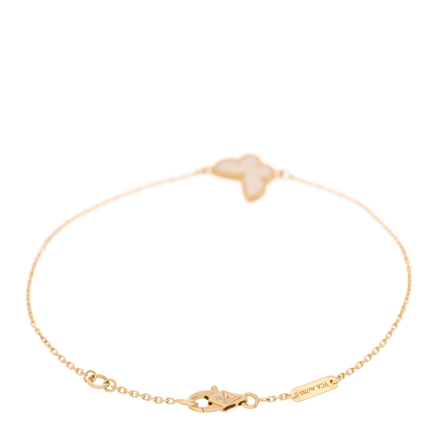 Van Cleef & Arpels 18K Yellow Gold Mother of Pearl Sweet Alhambra Butterfly Bracelet 2 of 4