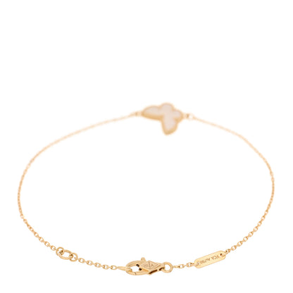 Van Cleef & Arpels 18K Yellow Gold Mother of Pearl Sweet Alhambra Butterfly Bracelet 2 of 4