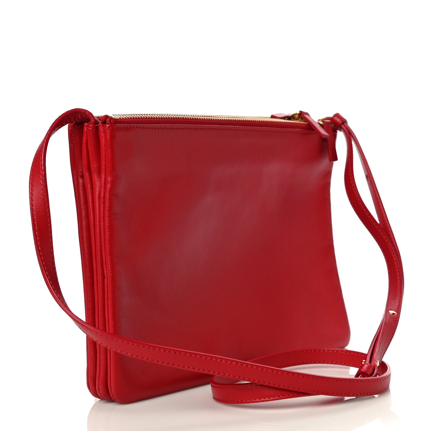 Lambskin Large Trio Crossbody Bag Red