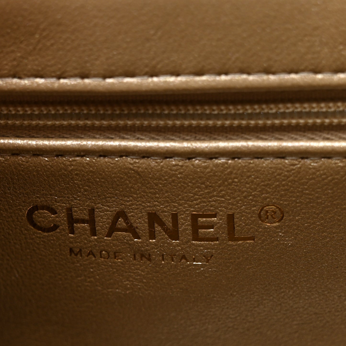 Metallic Shiny Aged Calfskin Quilted Nano Kelly Shopper Gold