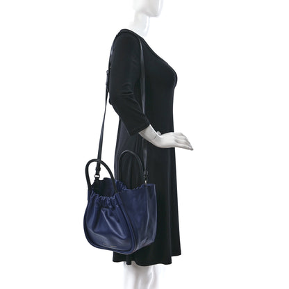 Proenza Schouler Calfskin Small Ruched Tote Navy 2 of 9