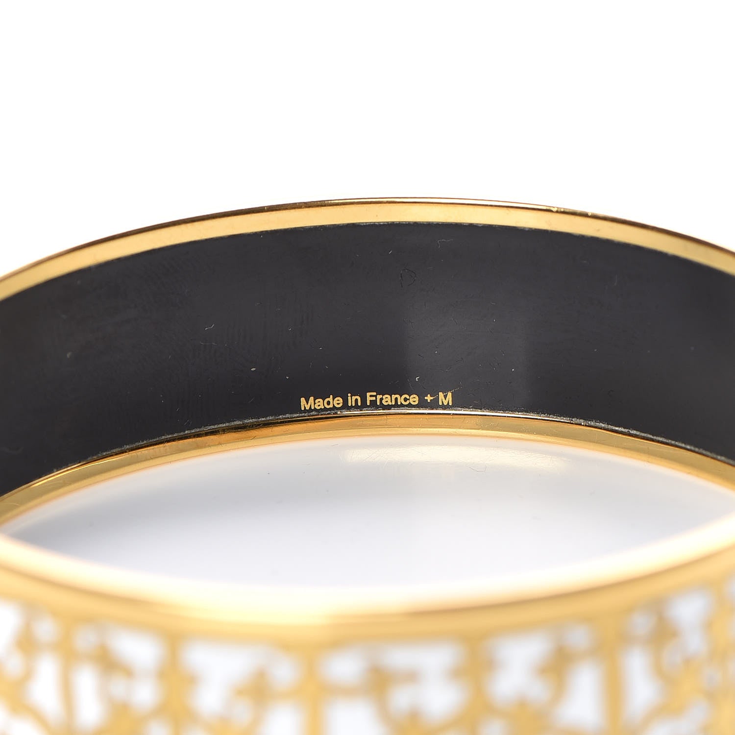 Hermes Enamel Printed Wide Balcons du Guadalquivir Bracelet 70 Gold 4 of 5