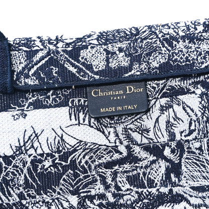 Christian Dior Canvas Embroidered Large Dioriviera Reverse Striped Toile De Jouy Book Tote Blue White 6 of 12