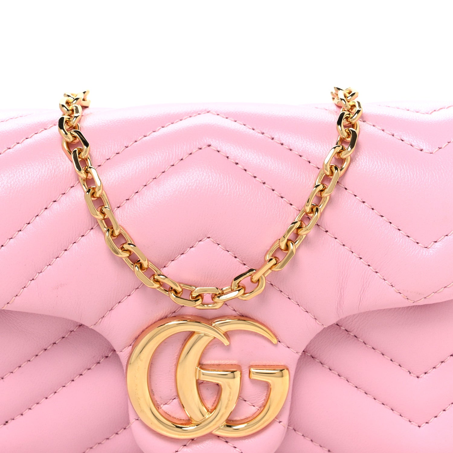 Gucci Lambskin Matelasse Mini GG Marmont Shoulder Bag Light Pink 8 of 11