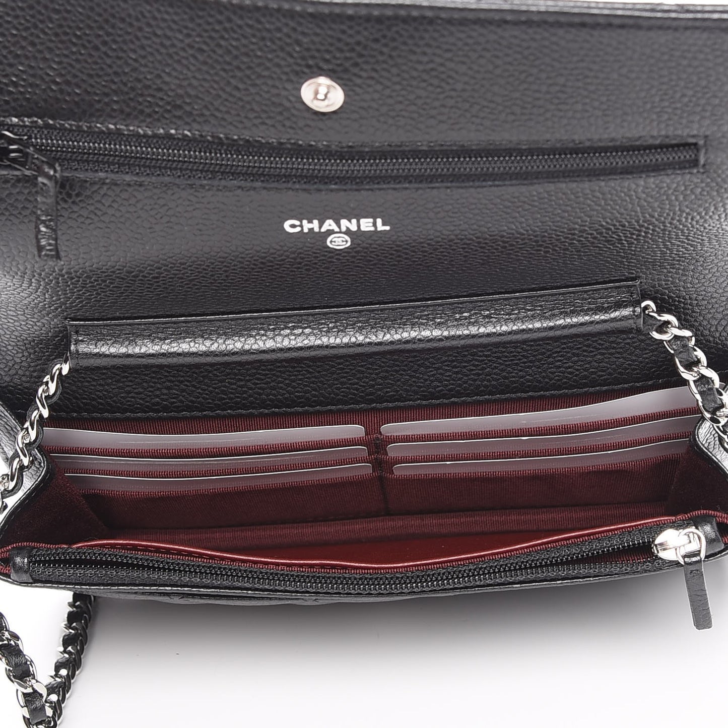 Caviar Quilted Wallet On Chain WOC Black