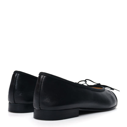 Chanel Lambskin Patent CC Cap Toe Ballerina Flats 36 Black 4 of 8