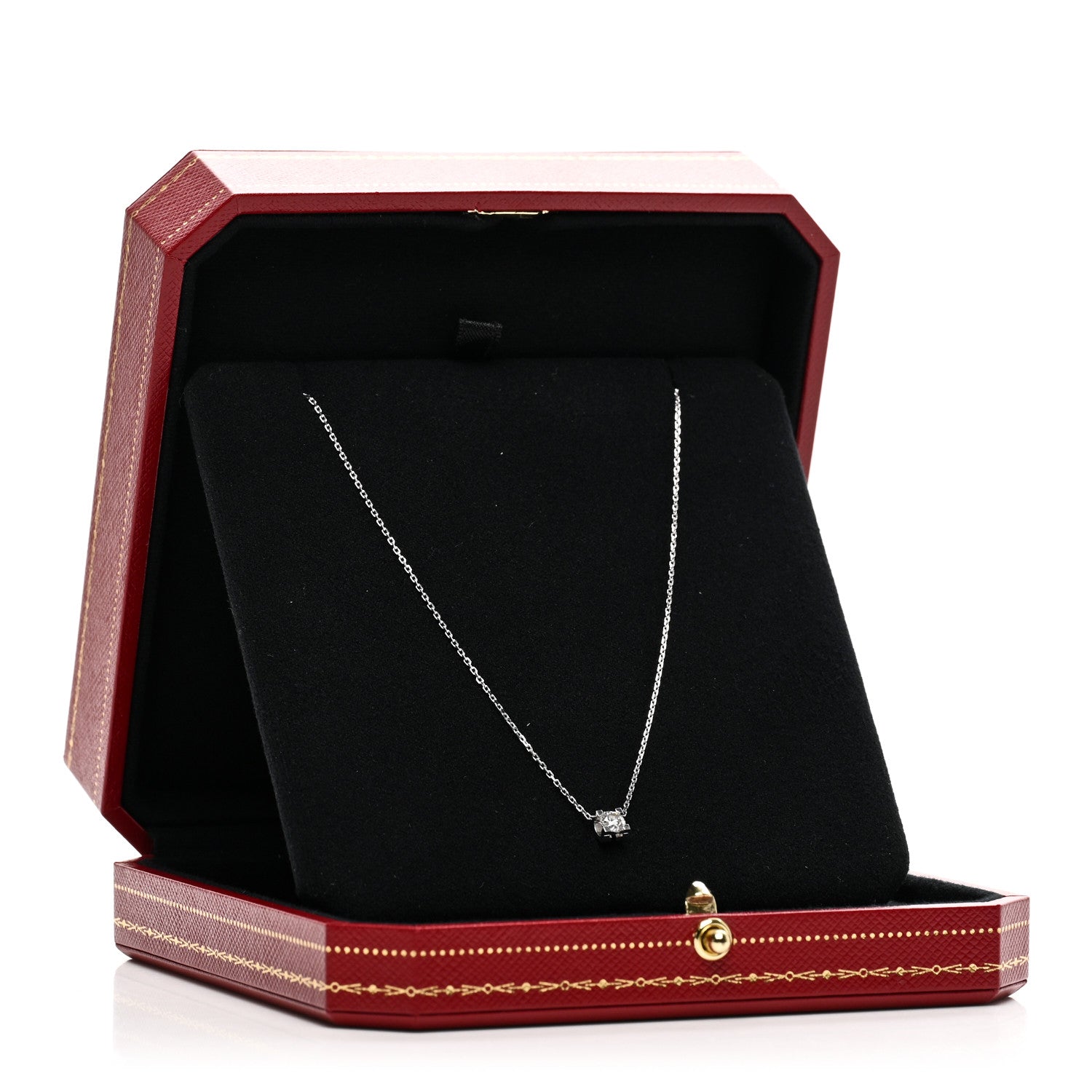 Cartier 18K White Gold Diamond .31ct C De Cartier Pendant Necklace 5 of 5