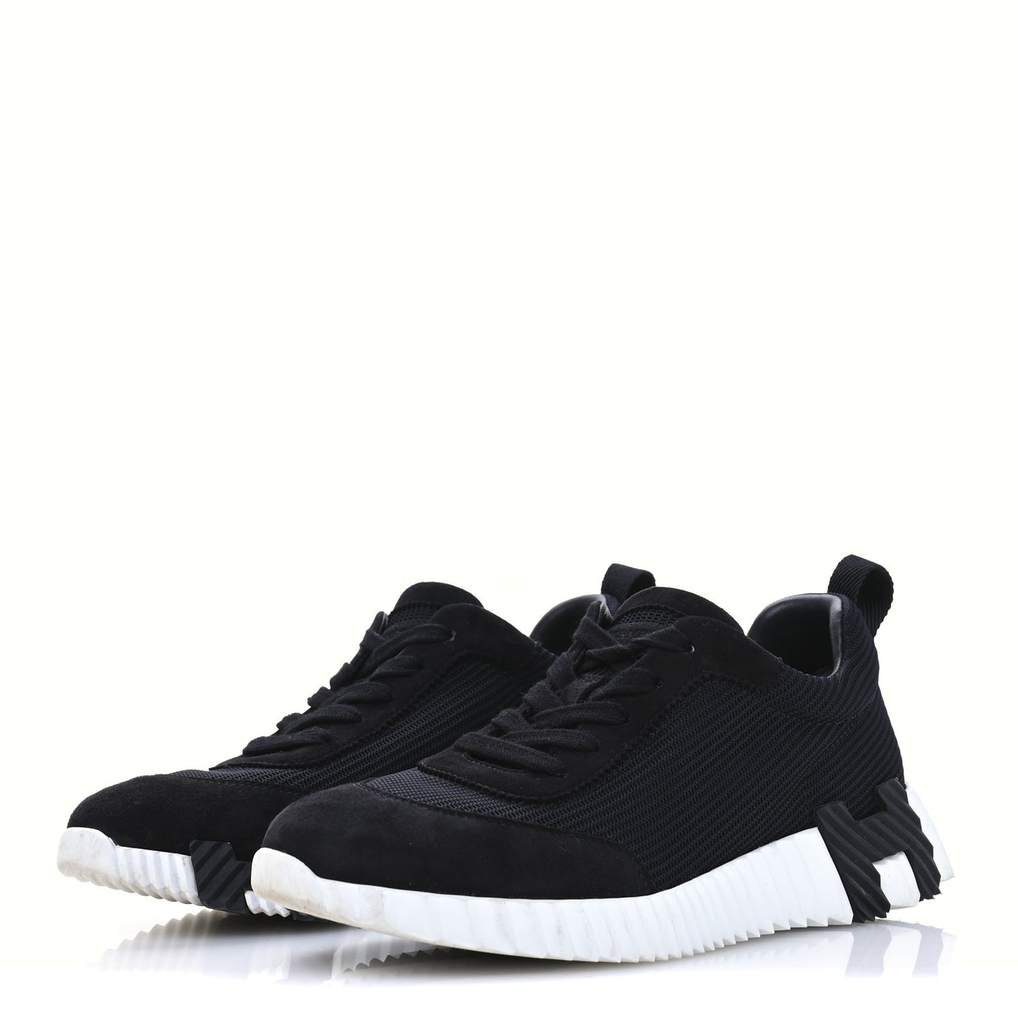 Goatskin Suede Goatskin Bouncing Sneakers 38 Black