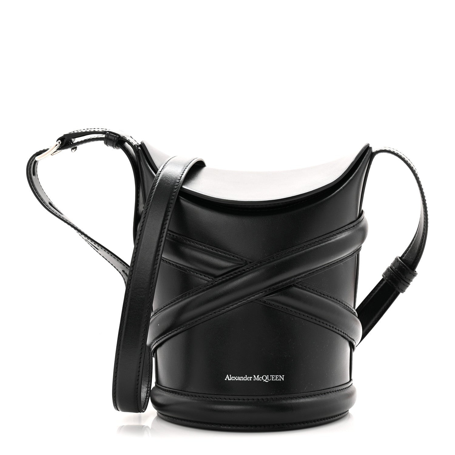Alexander McQueen Calfskin The Curve Small Shoulder Bag Black 1 of 12