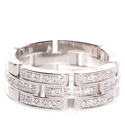 Cartier 18K White Gold Half Diamond Maillon Panthere Ring 63 10.25 1 of 4