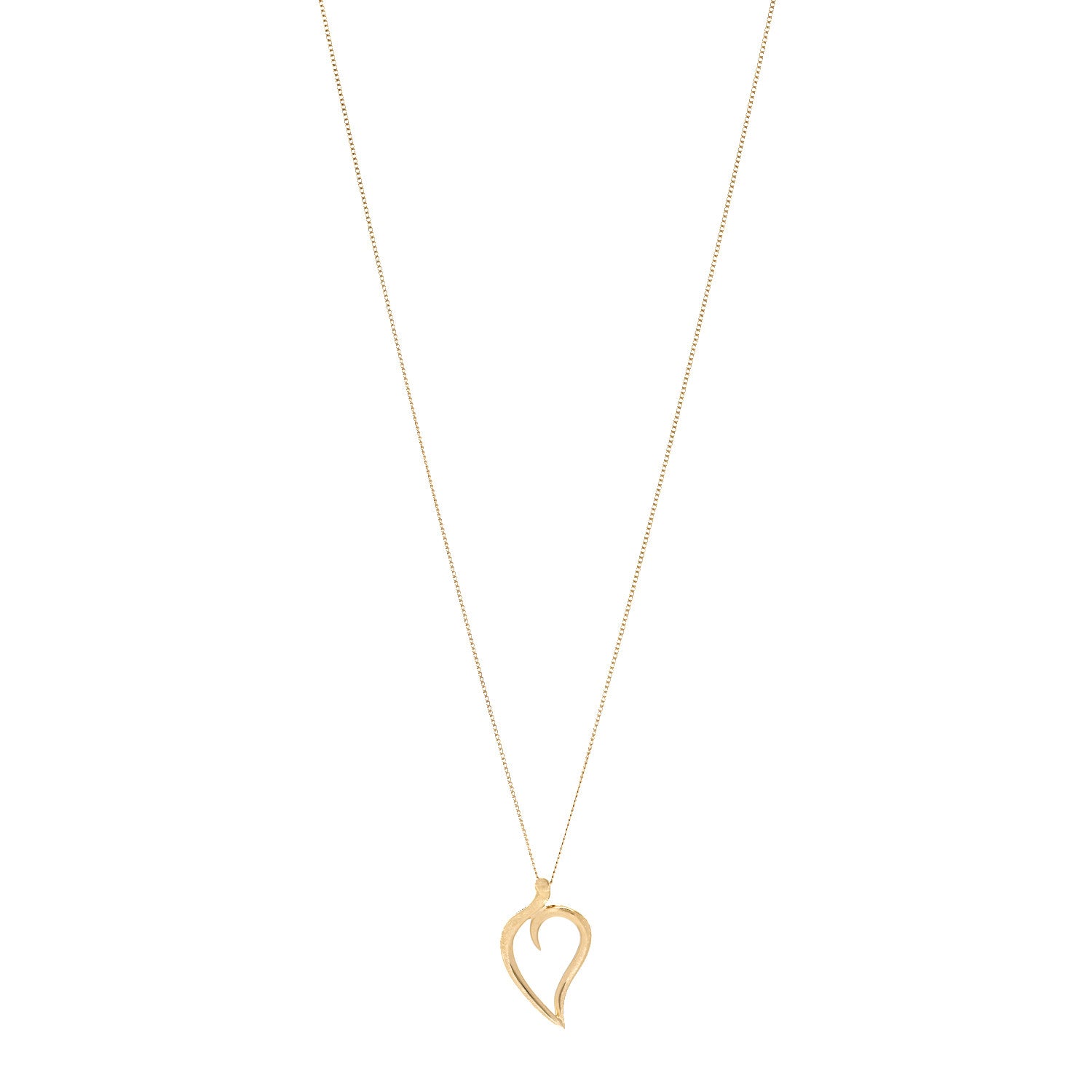 Tiffany 18K Yellow Gold Open Leaf Pendant Necklace 1 of 6