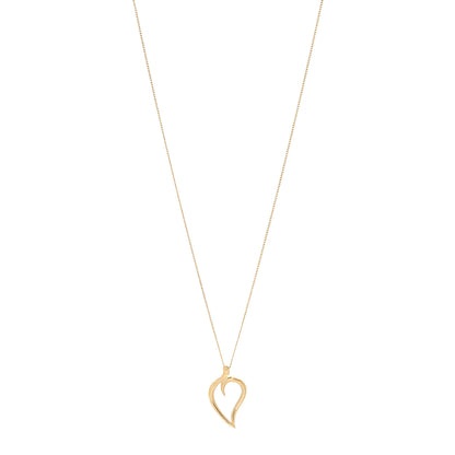 Tiffany 18K Yellow Gold Open Leaf Pendant Necklace 1 of 6