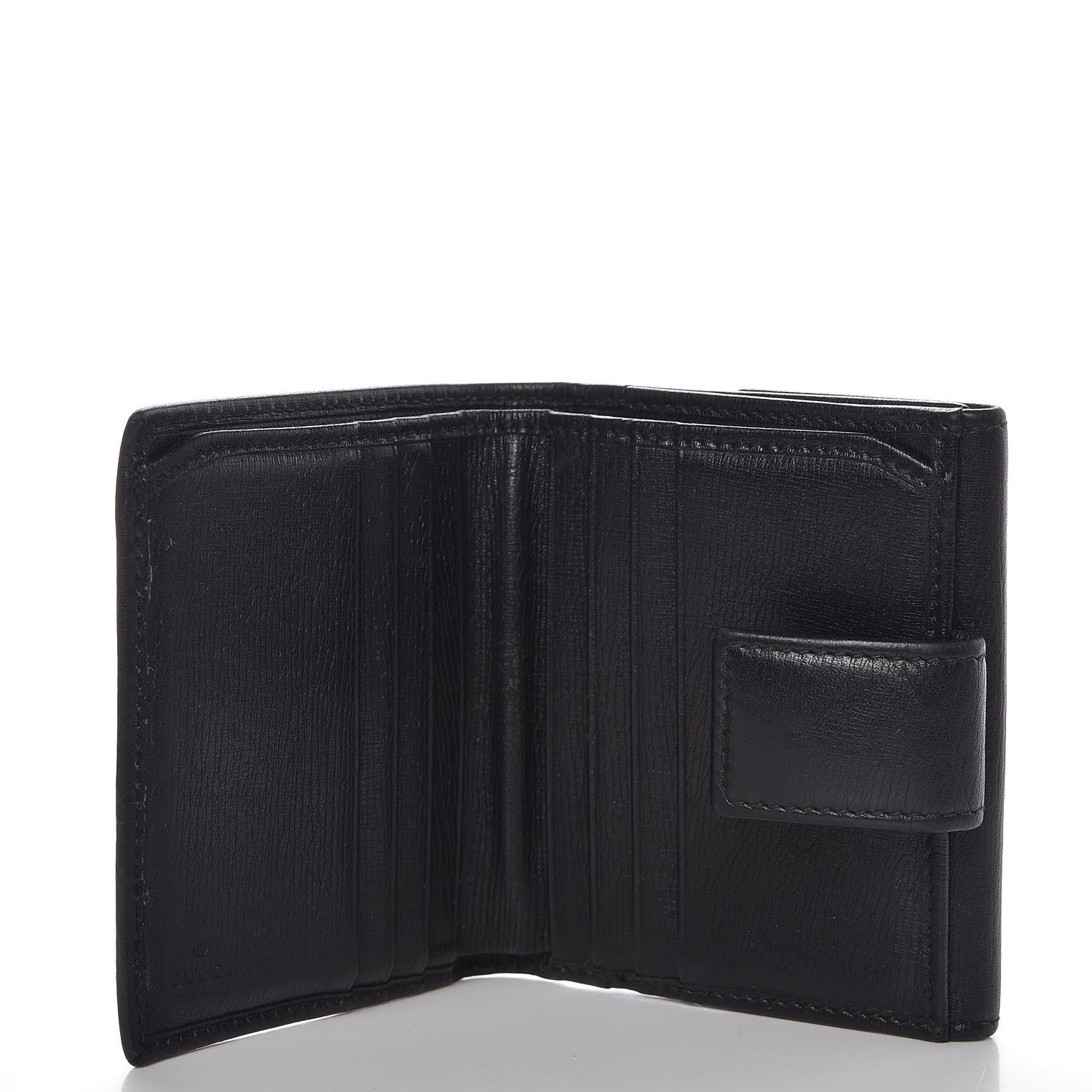 Gucci Calfskin Interlocking G French Wallet Black 5 of 6