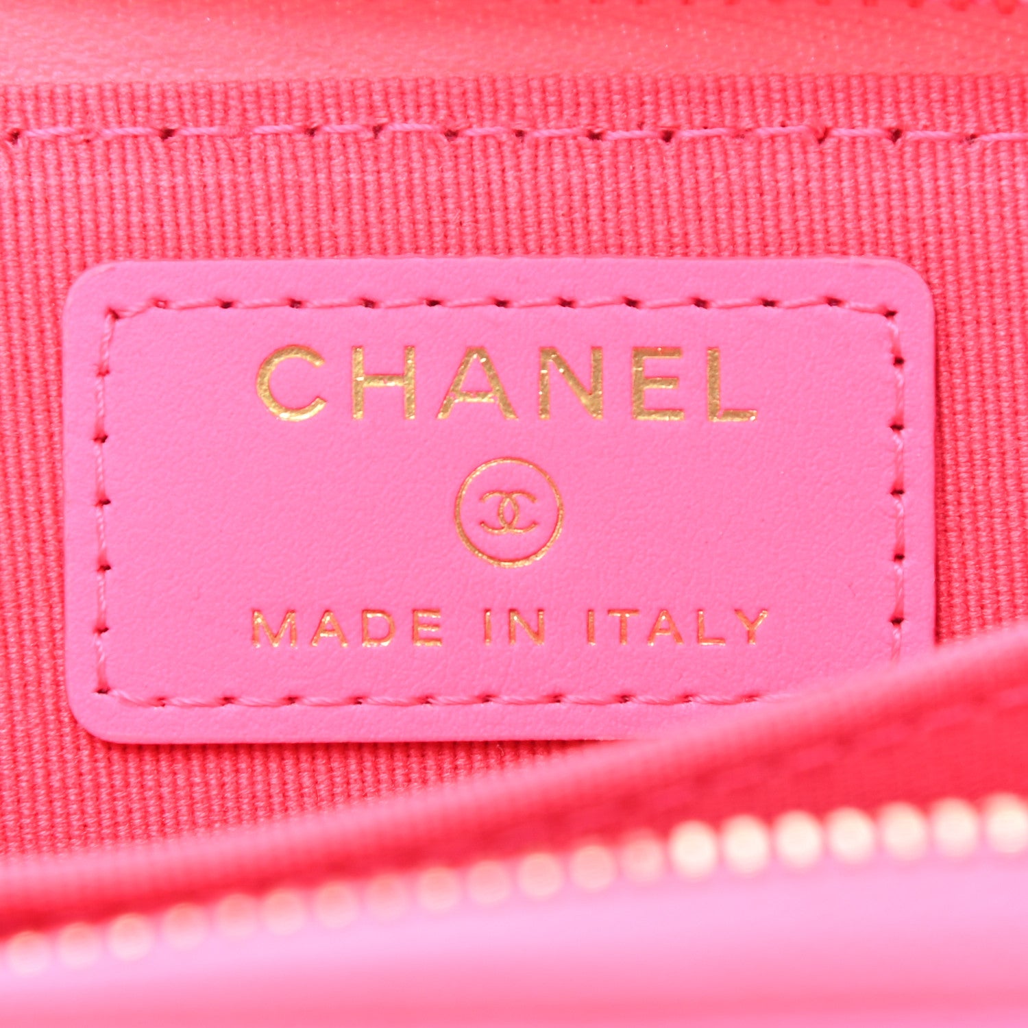 Chanel Patent Chevron Quilted Zip Around Boy Coin Purse Wallet Neon Pink 6 of 8