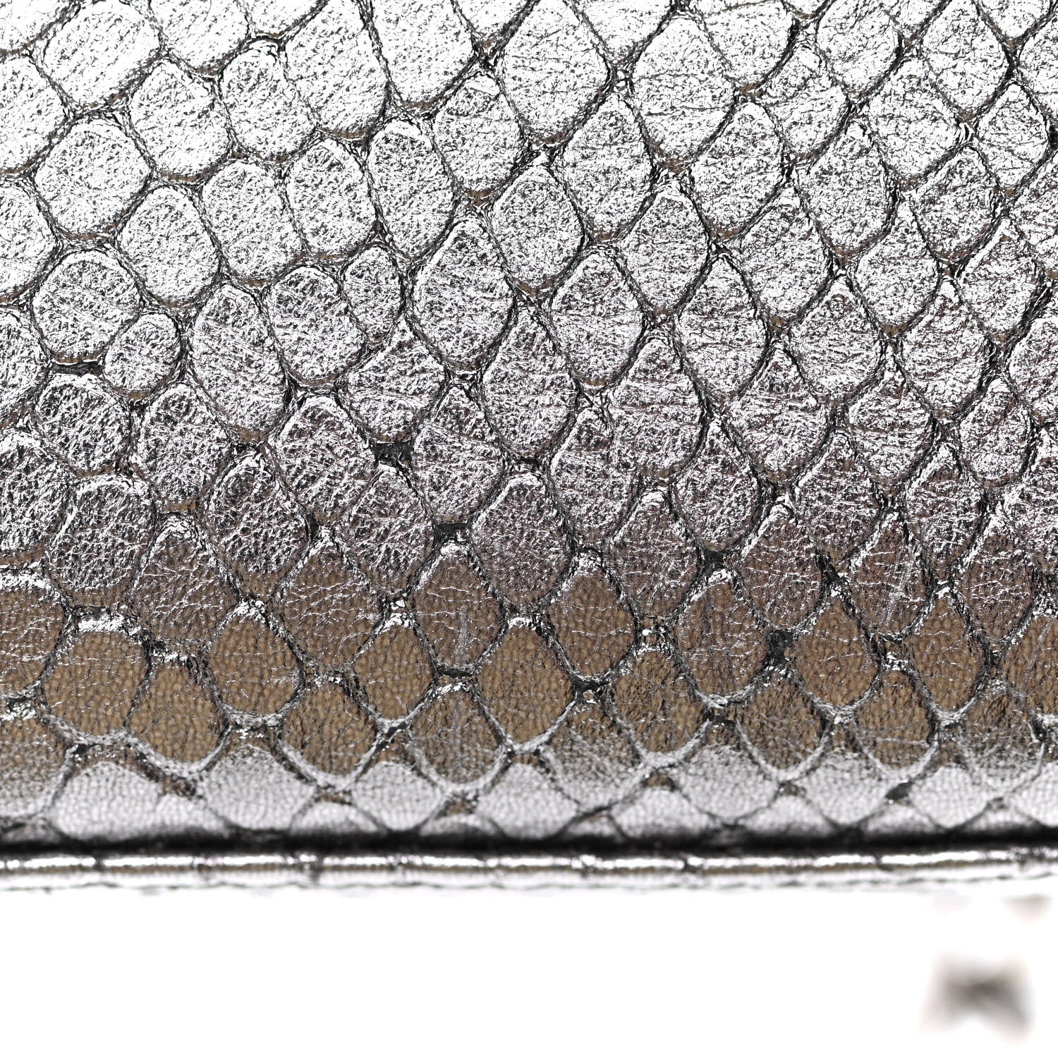 Saint Laurent Metallic Calfskin Python Embossed Monogram Chain Wallet Silver 17 of 17