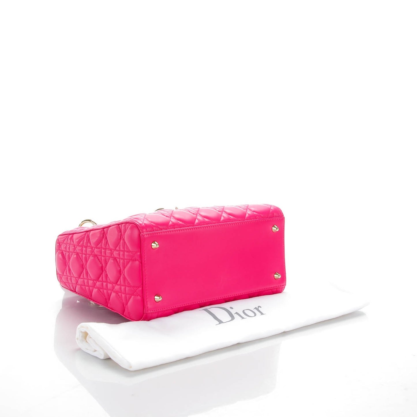 Lambskin Cannage Medium Lady Dior Pink