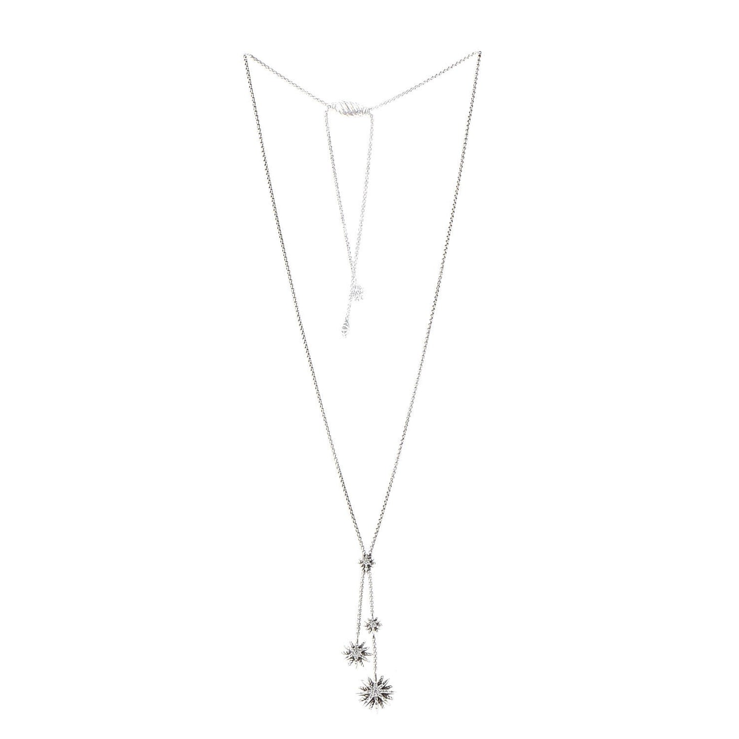 DAVID YURMAN Sterling Silver Diamond Starburst Y Necklace