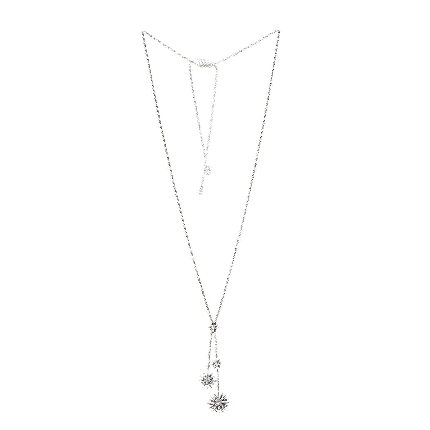 Tiffany DAVID YURMAN Sterling Silver Diamond Starburst Y Necklace 3 of 6