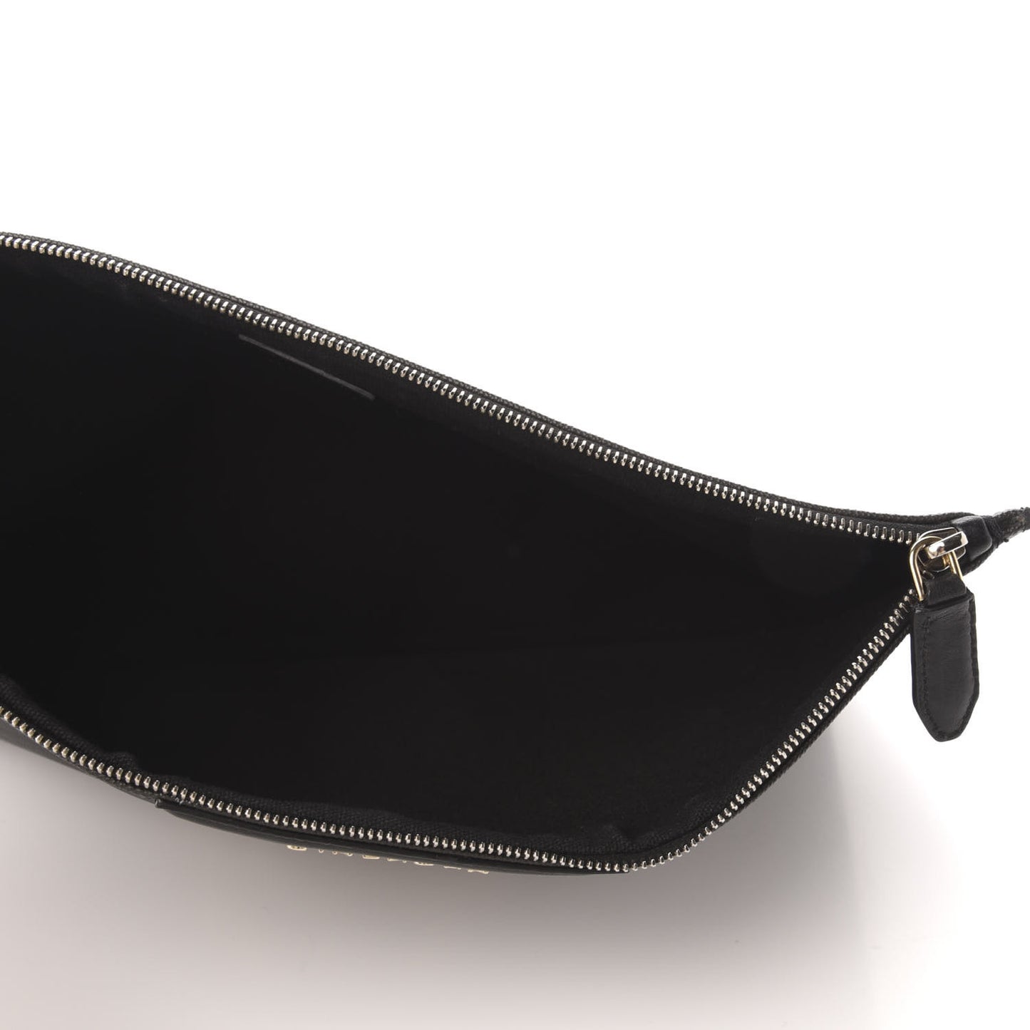 Textured Coated Canvas Rottweiler Print Large Cosmetic Pouch Black