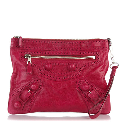 Balenciaga Agneau Giant Brogues Hardware Flat Handle Clutch Pourpre 1 of 7