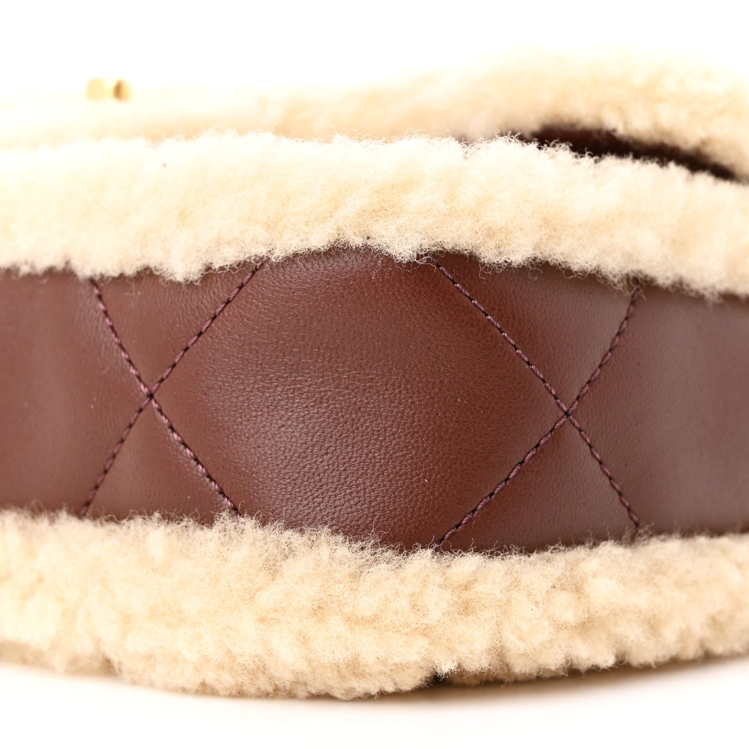 Chanel Shearling Lambskin Quilted Mini Furry Coco Flap Beige Dark Brown 10 of 11