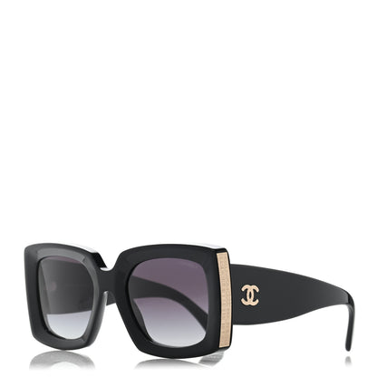 Chanel Acetate Rectangle Sunglasses 5435 Black 1 of 9