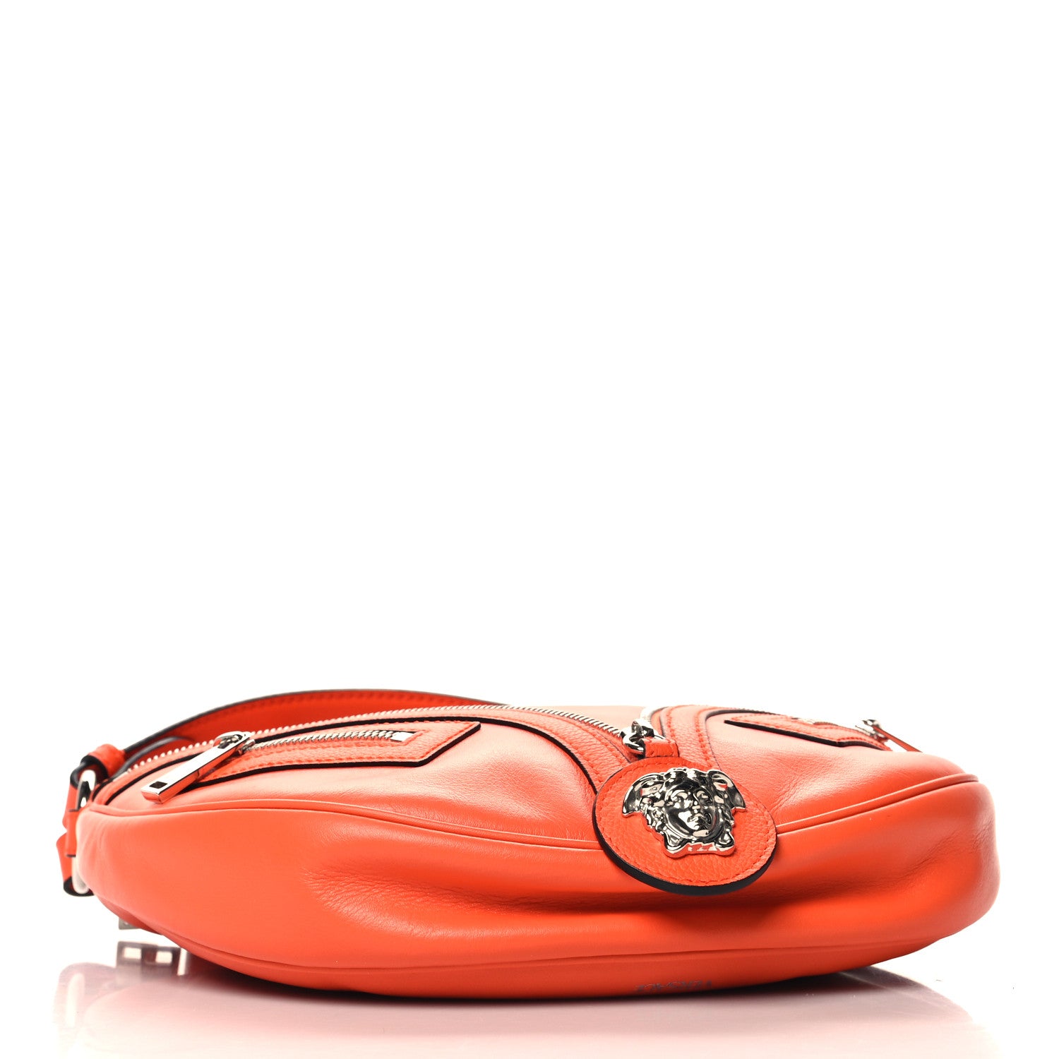 Versace Calfskin Small Repeat Zip Hobo Orange 4 of 9
