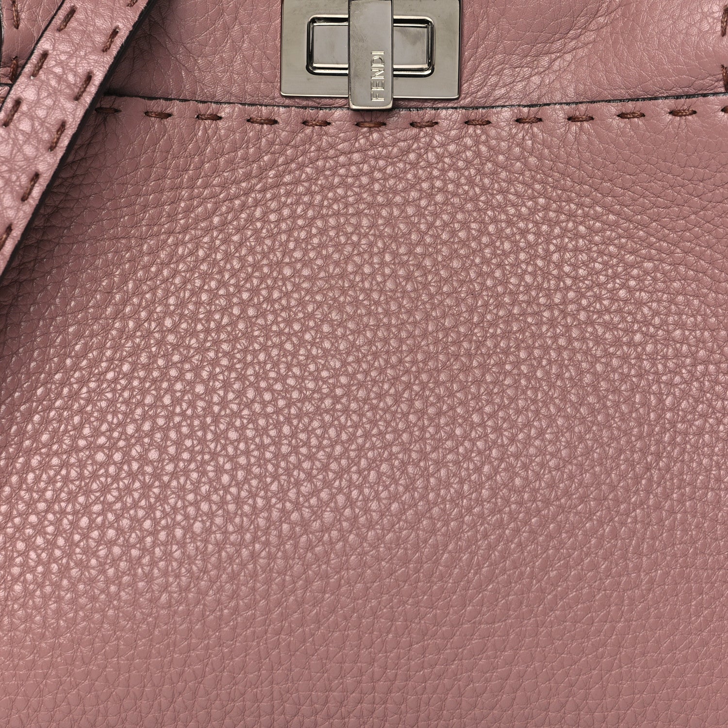 Fendi Cuoio Romano Selleria Bi-Color Mini Peekaboo Iconic Satchel English Rose Camelia 8 of 10