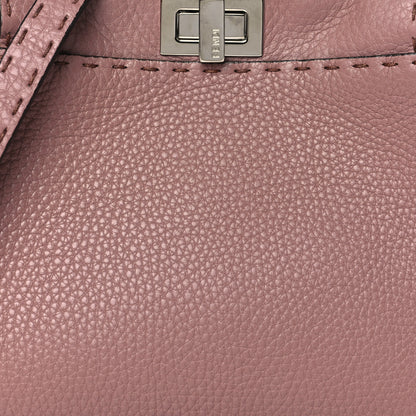 Fendi Cuoio Romano Selleria Bi-Color Mini Peekaboo Iconic Satchel English Rose Camelia 8 of 10