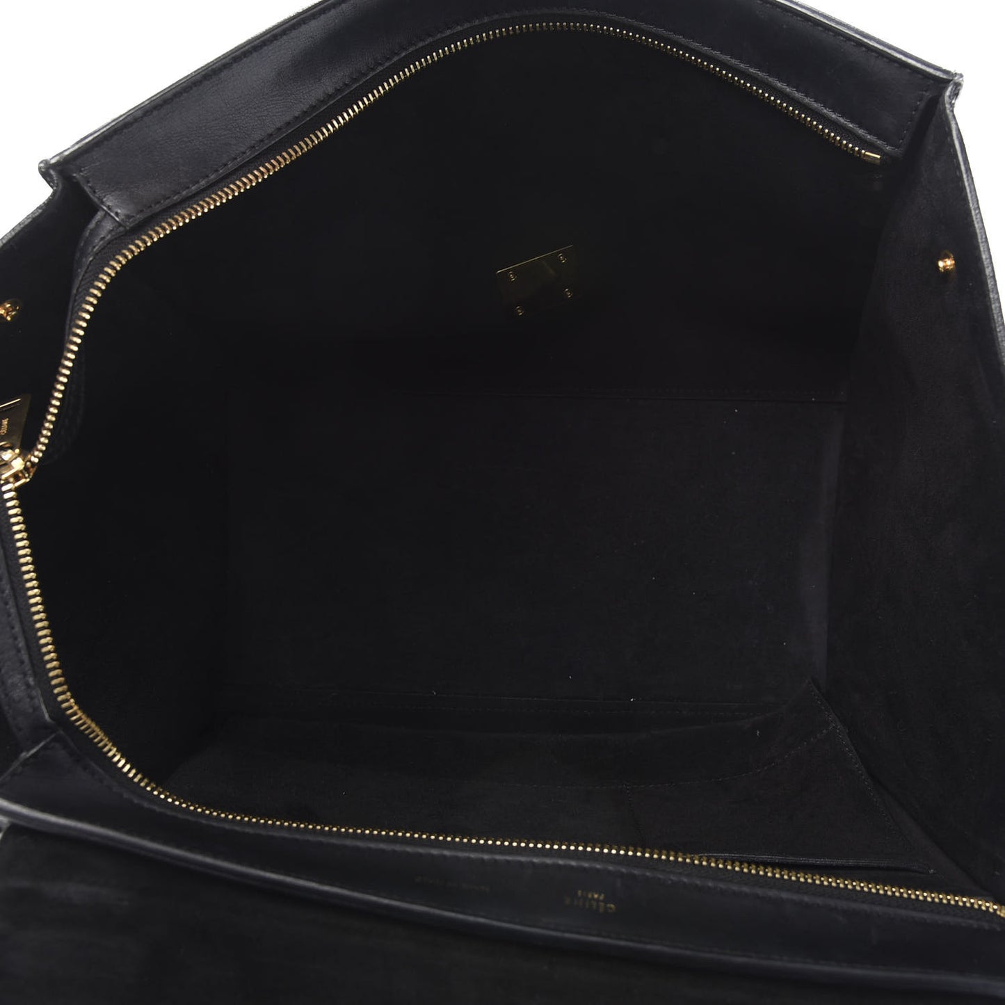 Smooth Calfskin Suede Medium Bi-Color Trapeze Black