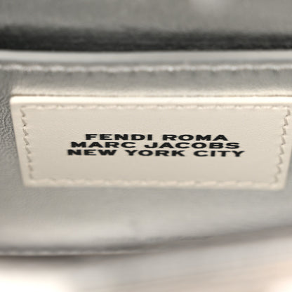 Fendi X MARC JACOBS Vitello Catalan Mirror Petite Peekaboo I SEE U Satchel Argento 7 of 11