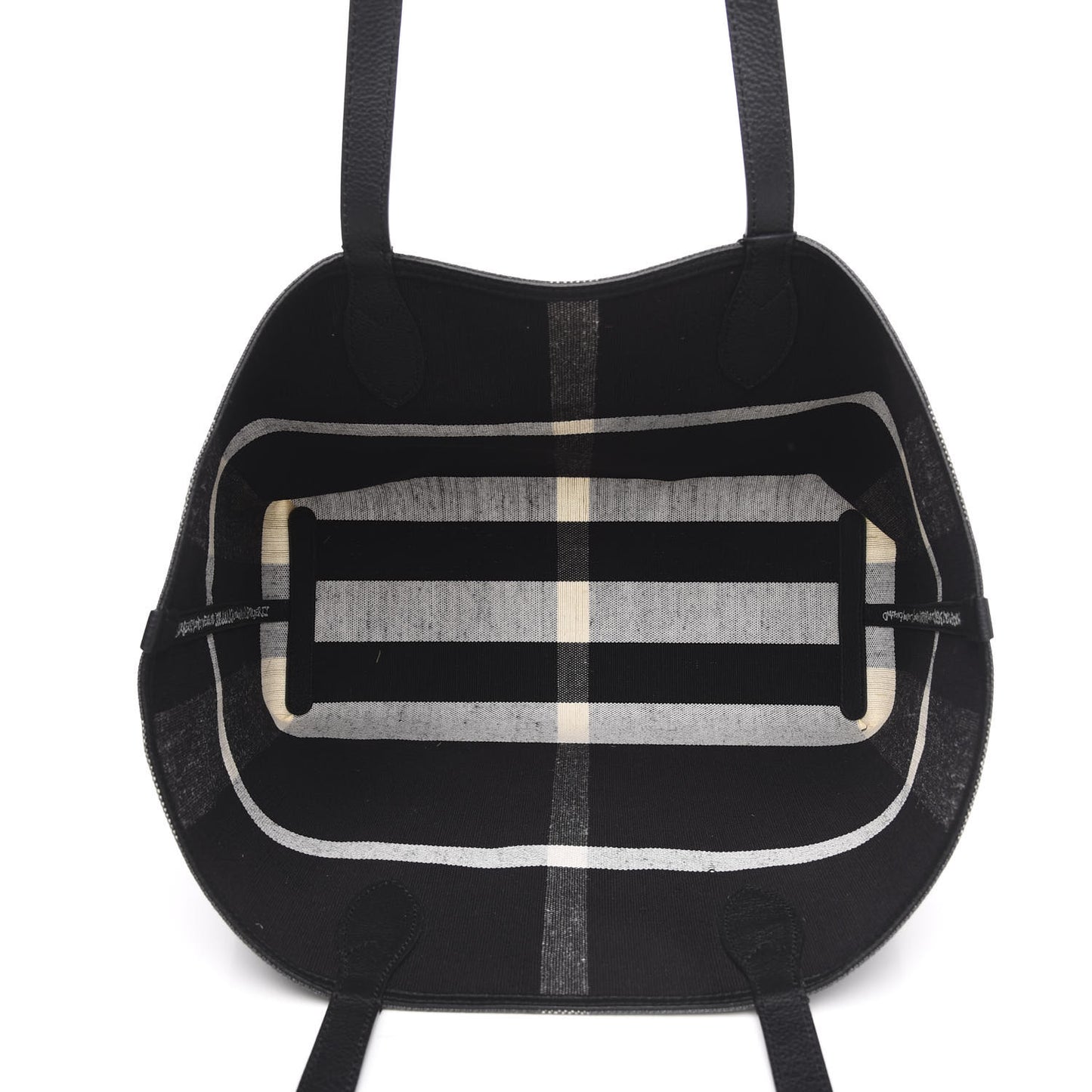 Coated Canvas Mega Check Medium Doodle Tote Black White