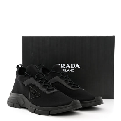 Prada Knit Fabric Logo Mens Running Sneakers 8 Black 9 of 9