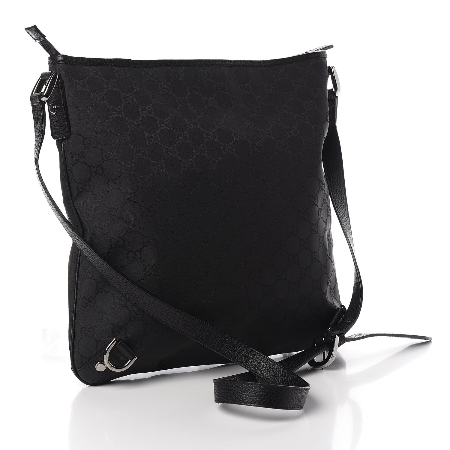 Gucci Nylon Monogram Abbey Messenger Bag Black 3 of 11