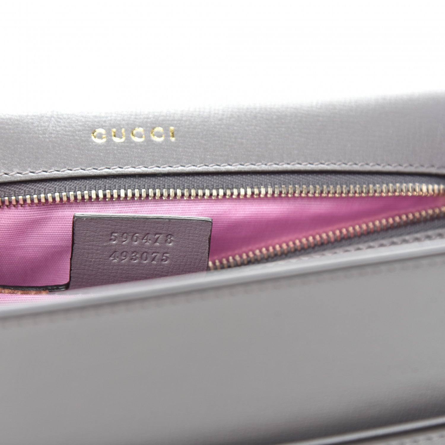Gucci Textured Calfskin Silk Scarf Medium Torchon GG Ring Shoulder Bag Grey 8 of 11
