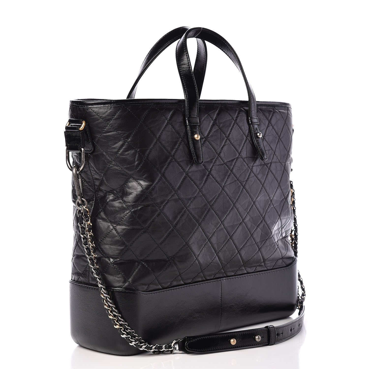 Chanel Calfskin Quilted Large Gabrielle Shopping Tote Black 3 of 10
