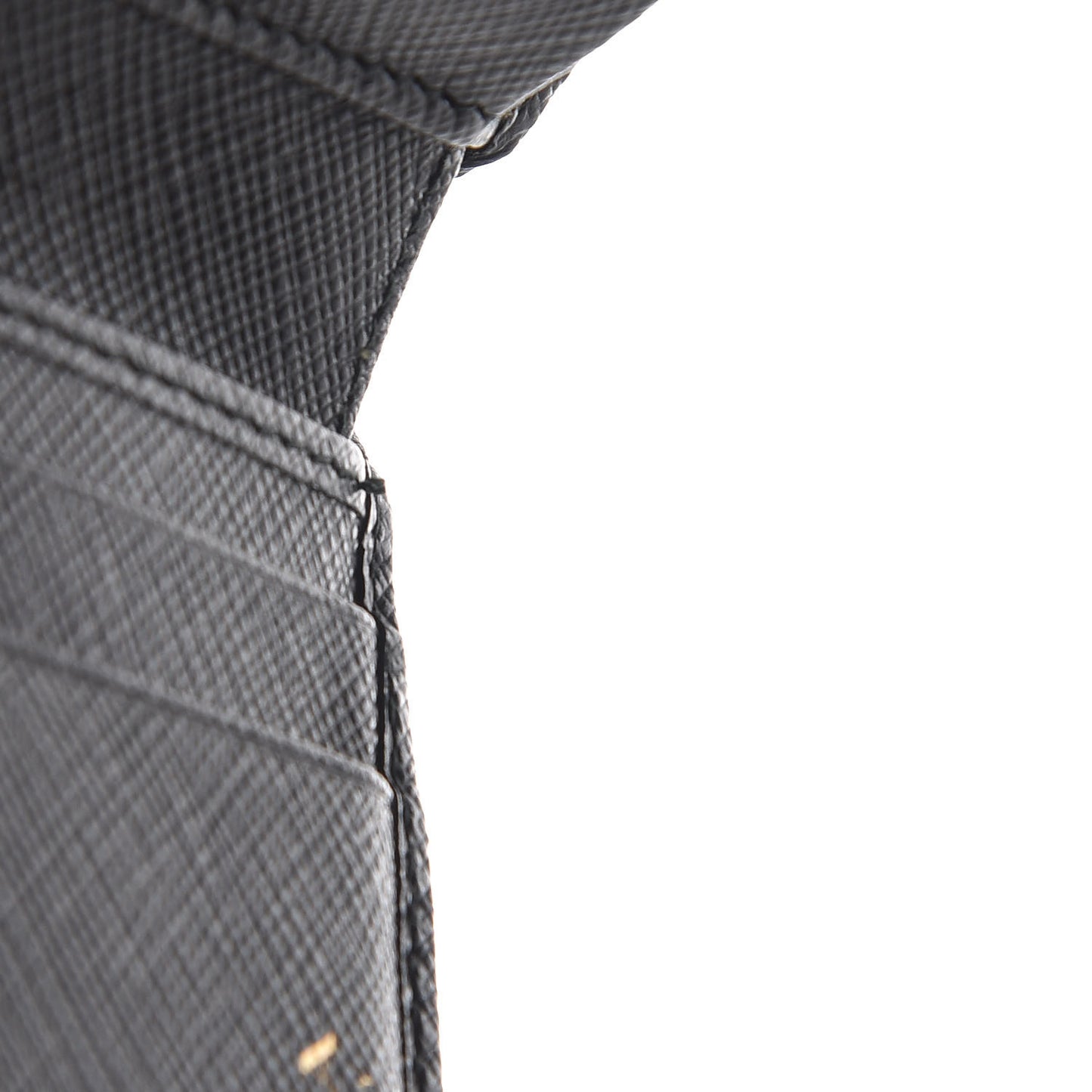 Saffiano Metal Tri-Fold Wallet Black