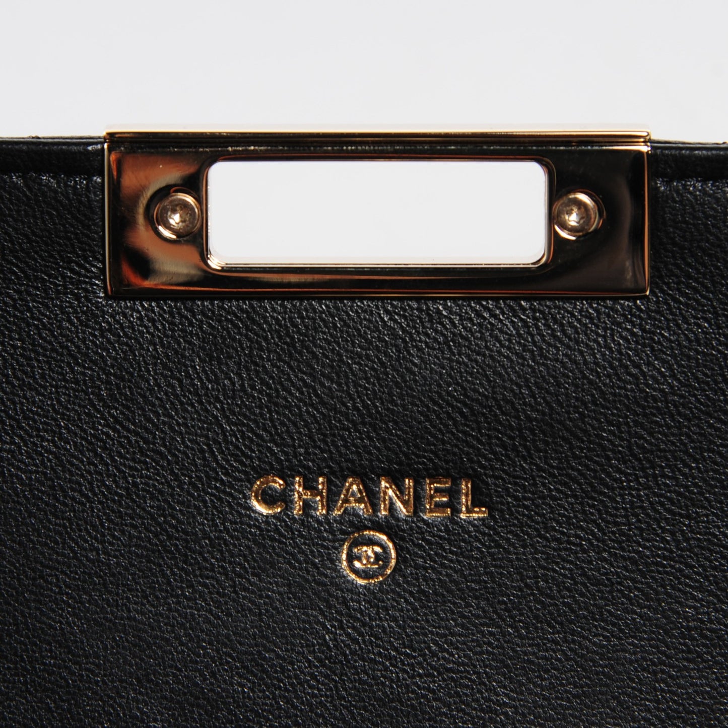 Lambskin Quilted Golden Class Clutch with Chain Black