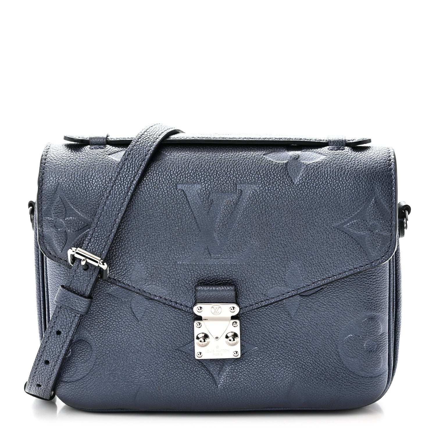 Louis Vuitton Metallic Empreinte Monogram Giant Pochette Metis Navy Nacre 1 of 9