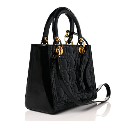 Christian Dior Patent Cannage Medium Lady Dior Black 3 of 9