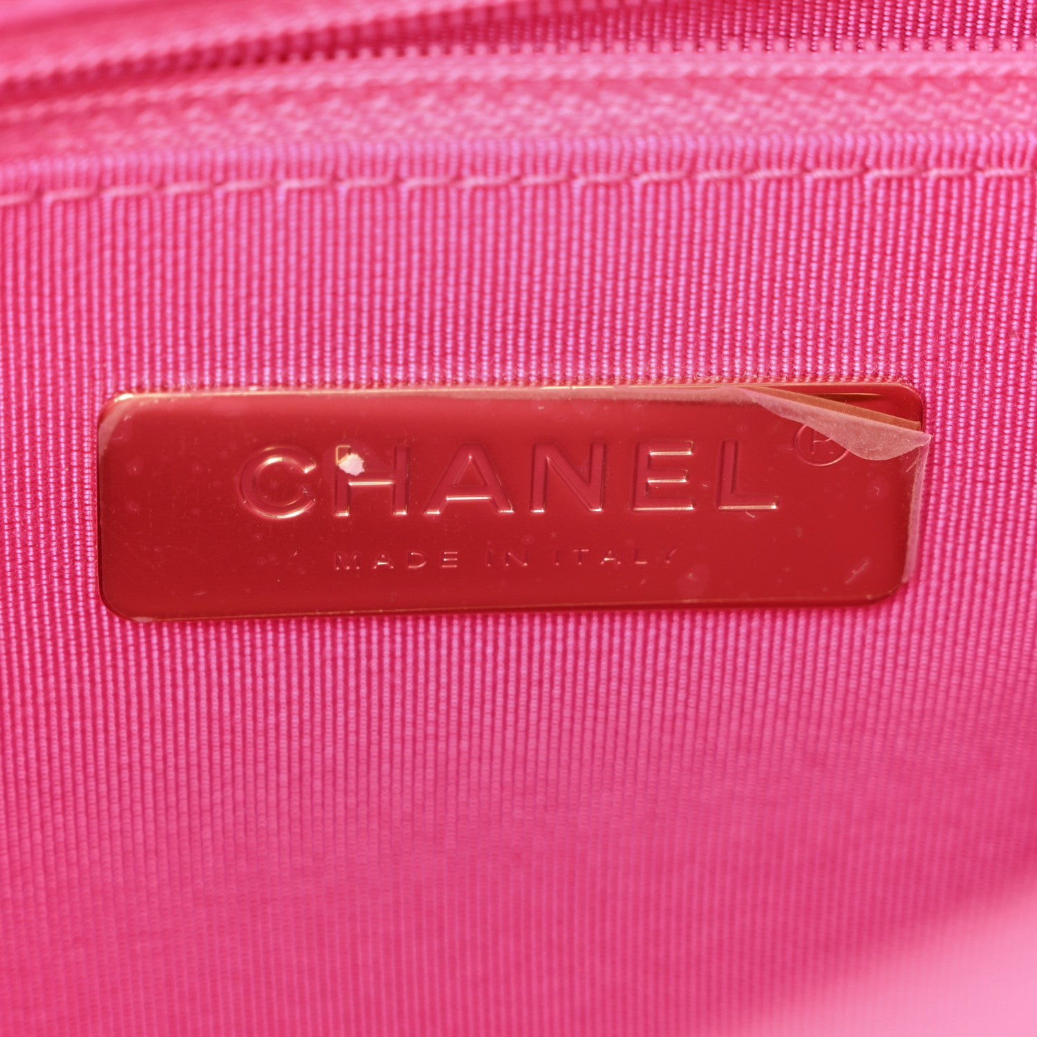 Chanel Lambskin Quilted Large Chanel 19 Flap Neon Pink 6 of 13