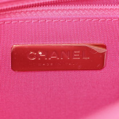 Chanel Lambskin Quilted Large Chanel 19 Flap Neon Pink 6 of 13