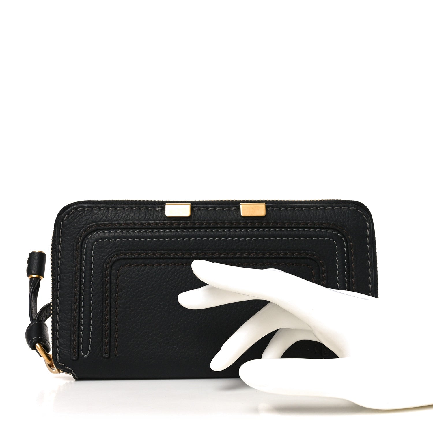 Chloe Grained Calfskin Marcie Long Zip Around Wallet Black 2 of 6