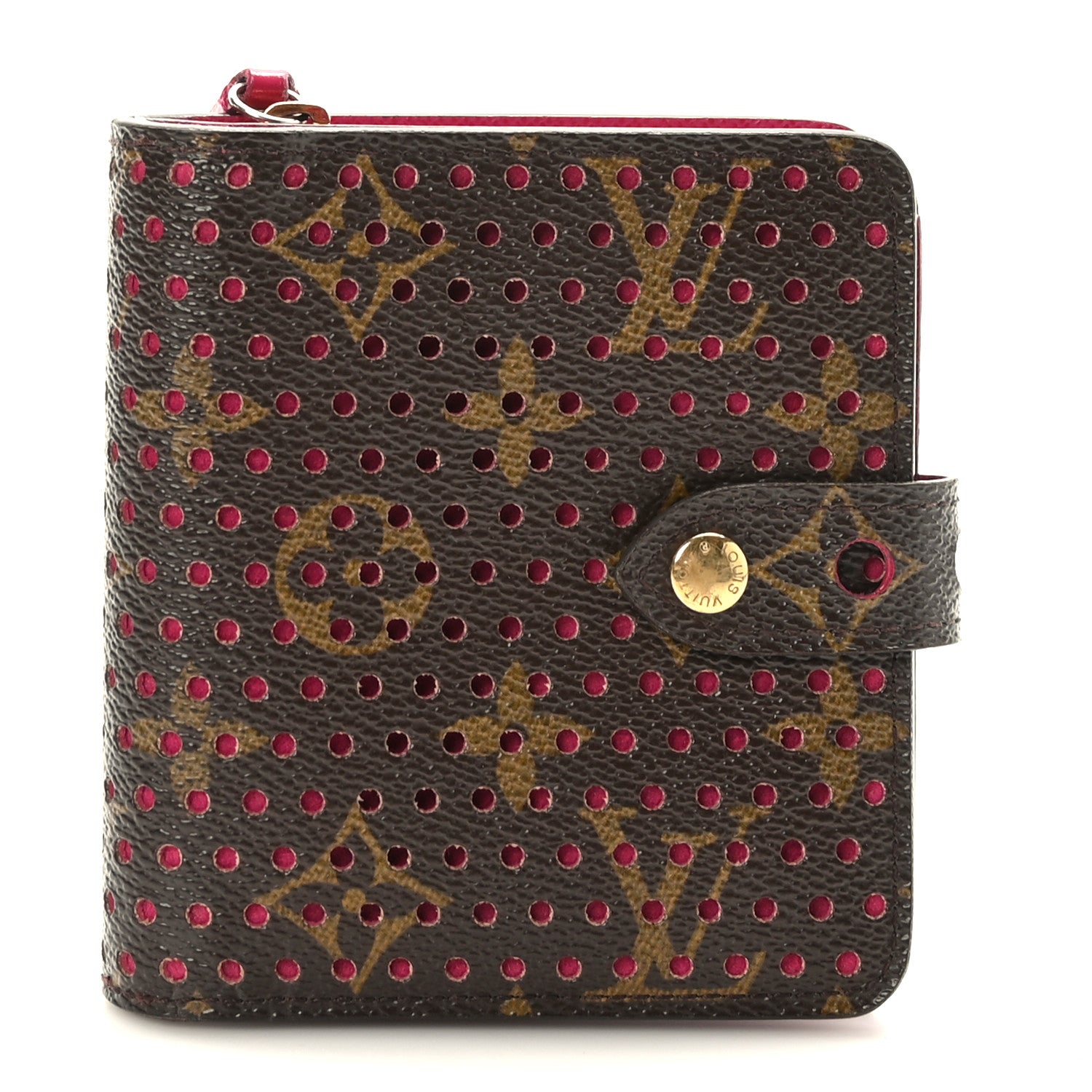 Louis Vuitton Monogram Perforated Compact Zipped Wallet Fuchsia 1 of 7