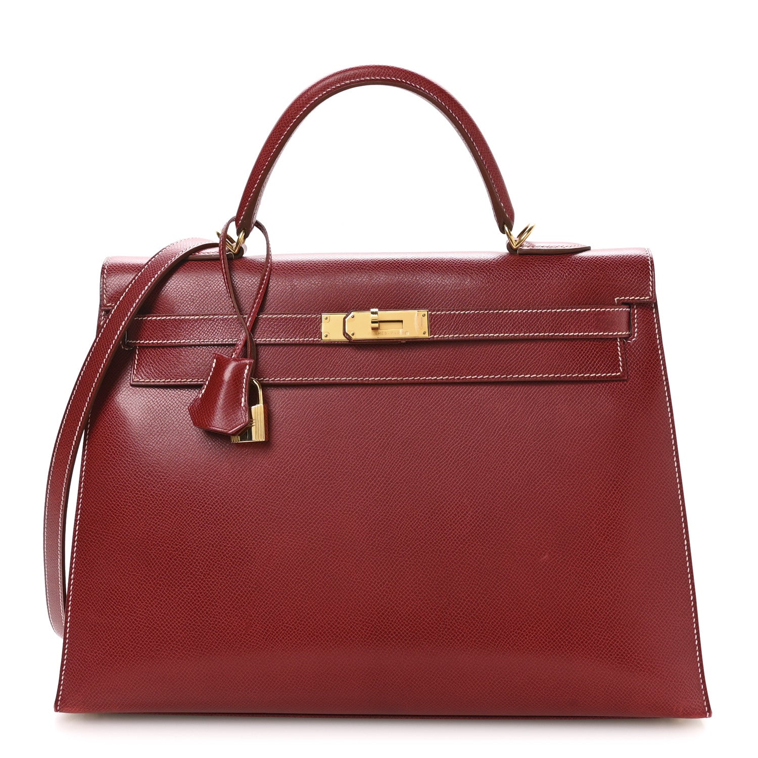 Hermes Veau Grain Lisse Kelly Sellier 35 Rouge Vif 1 of 10