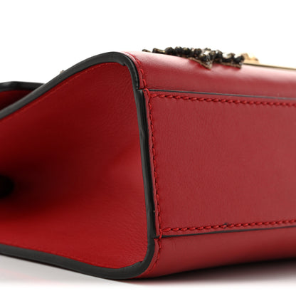 Gucci Calfskin Crystal Star Embroidered Small Padlock Shoulder Bag Hibiscus Red 9 of 15