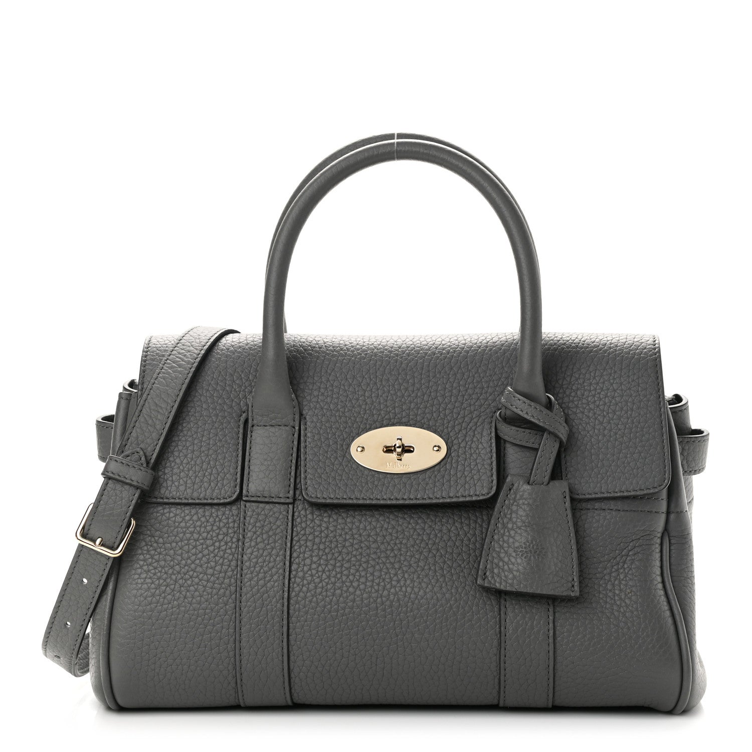Mulberry Classic Grain Small Bayswater Satchel Mole Grey 1 of 10