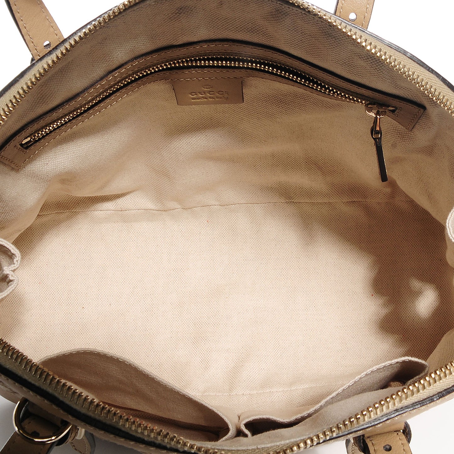 Microguccissima Small Nice Top Handle Dome Bag Beige